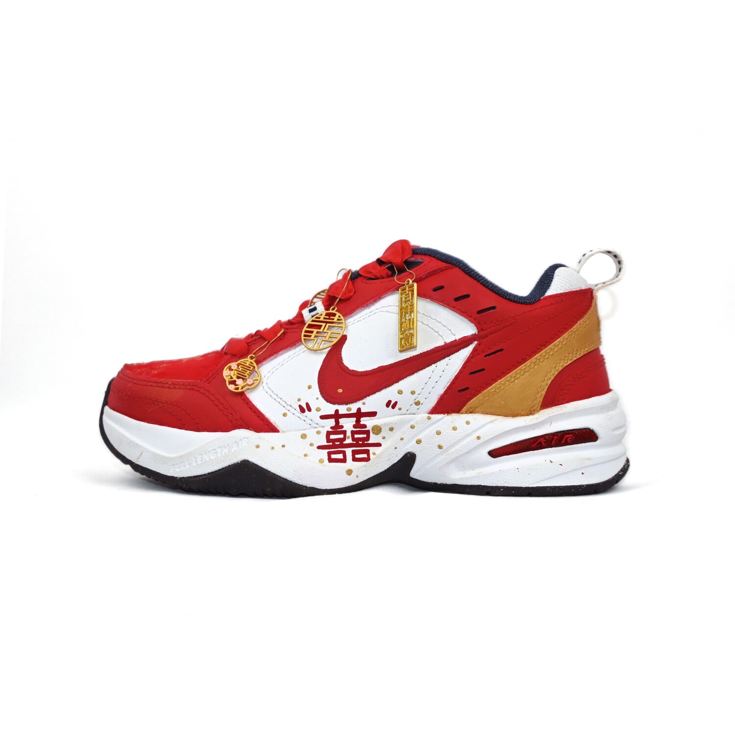 Кроссовки Nike Air Monarch 4 Chunky Sneakers Unisex Low-top Red/Gold, красный
