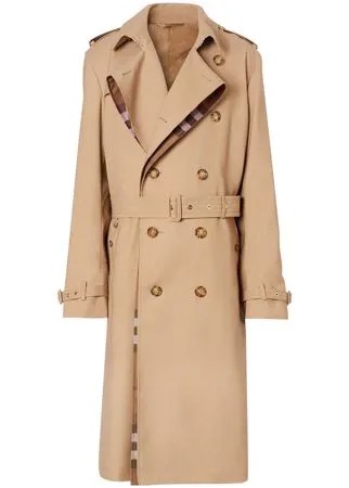 Burberry тренч со вставками в клетку