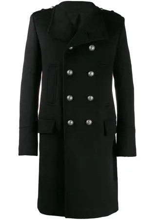 Balmain двубортное пальто в стиле милитари
