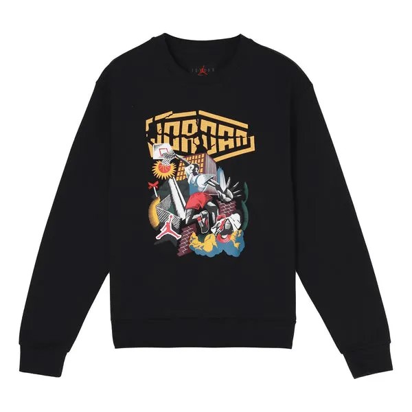 Толстовка Men's Air Jordan DNA Funny Printing Athleisure Casual Sports Fleece Pullover Black, черный