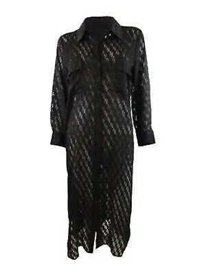 VINCE CAMUTO Женский черный прозрачный кардиган на пуговицах с длинными рукавами, XL