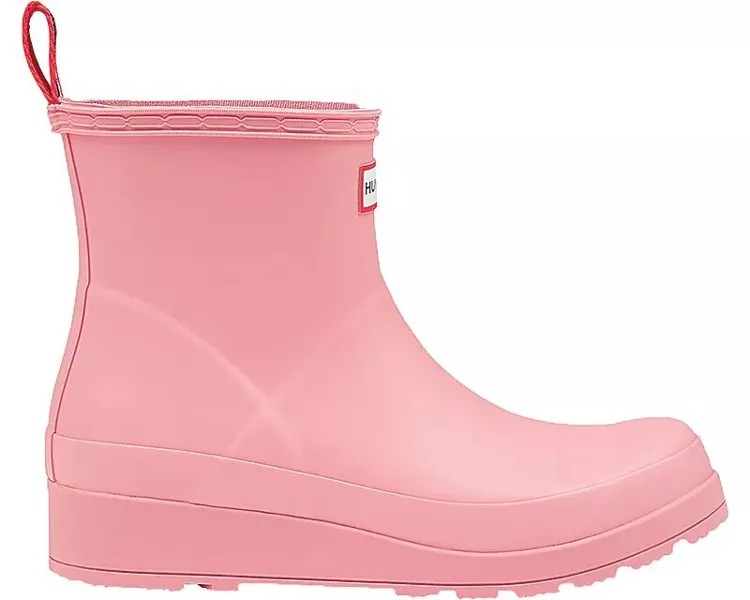 Женские короткие водонепроницаемые резиновые сапоги Hunter Boots, розовый