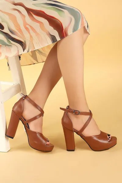 Вечернее платье Skin, женские сандалии на платформе и каблуке 11 см, туфли 3210-2058 AYAKLAND, шоколадно-коричневый