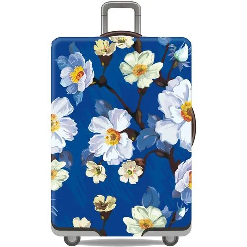 Чехол для чемодана Ledcube nicetrip_flowers_S, размер S, белый, синий