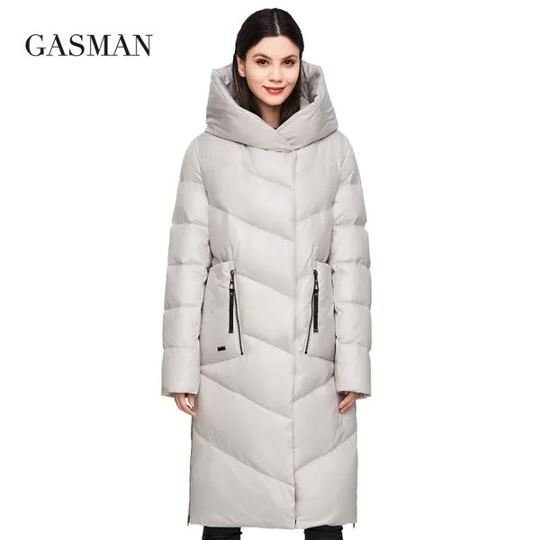 GASMAN 2021 Модный бренд Down Parkas Женская зимняя куртка Женское пальто Новое длинное толстое верхнее бельеТеплая женская куртка Плюс Размер 206