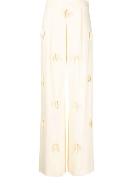 Viktor & Rolf широкие брюки Bed Of Bows, нейтральный цвет