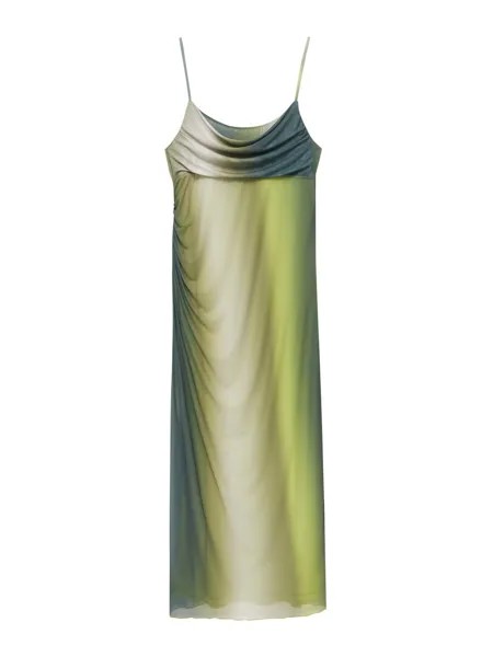 Платье Pull&Bear, цвет Petrol/Pastel Green/Light Green