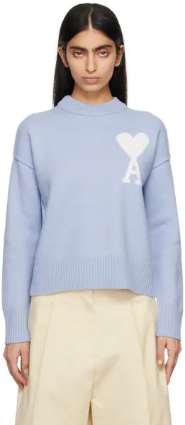 Синий свитер Ami de Cœur Ami Paris, цвет Blue/Off-white