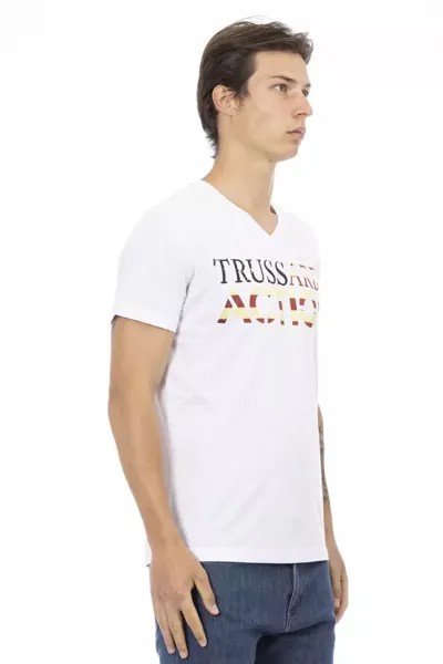 Хлопковая мужская футболка Trussardi Action, белый