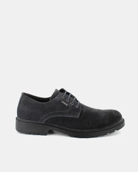 Мужские замшевые туфли на шнуровке с гортексом и нескользящей подошвой Igi&Co, темно-синий