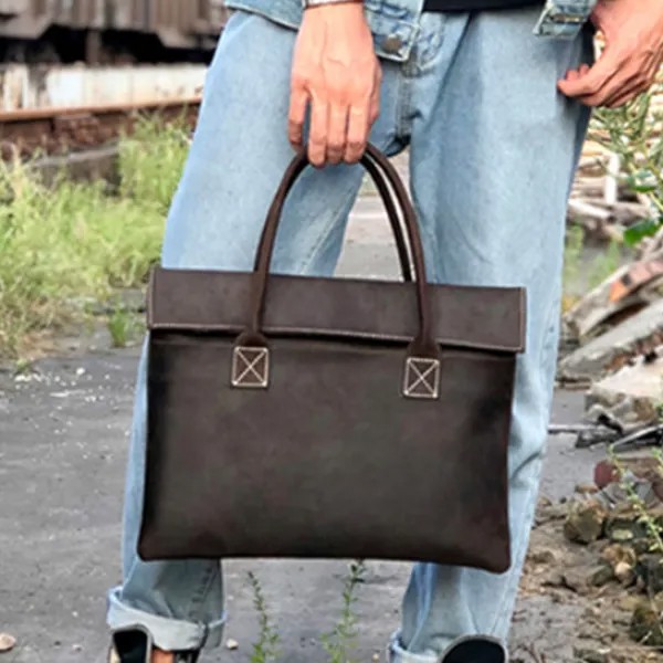 Ручная работа мужские сумочки японские и корейские кожаные ручные мужские сумки Деловые повседневные портфели крупного рогатого скота легкие и тонкие сумки