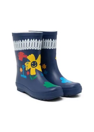 Stella McCartney Kids резиновые сапоги Gardening с принтом