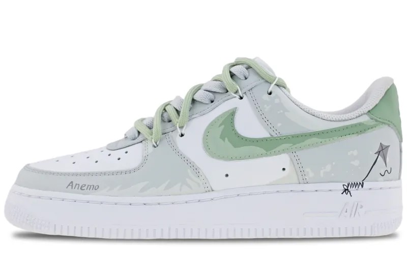 Кроссовки Nike Air Force 1 Skateboarding Shoes Unisex Low-top White, зеленый