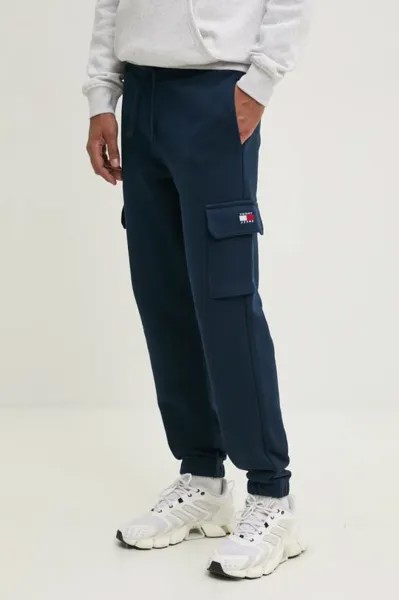 Хлопковые спортивные штаны Tommy Jeans, темно-синий