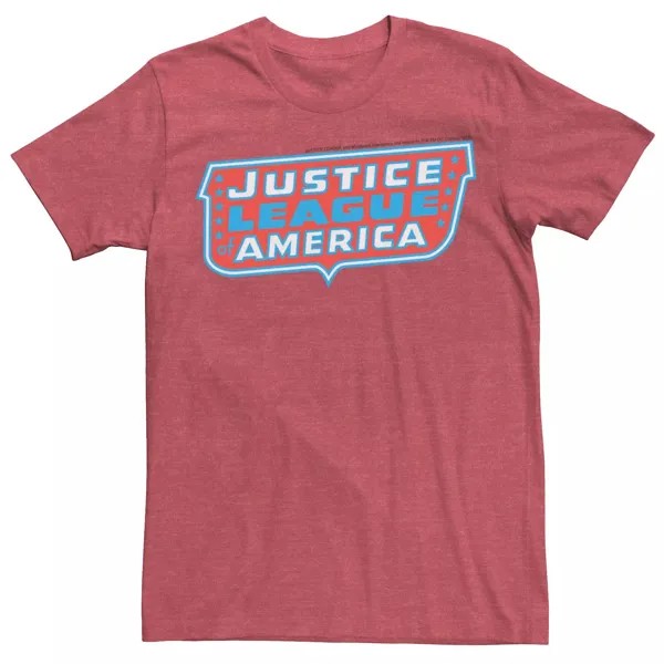 Мужская футболка с текстовым плакатом и логотипом Лиги Справедливости Америки DC Comics