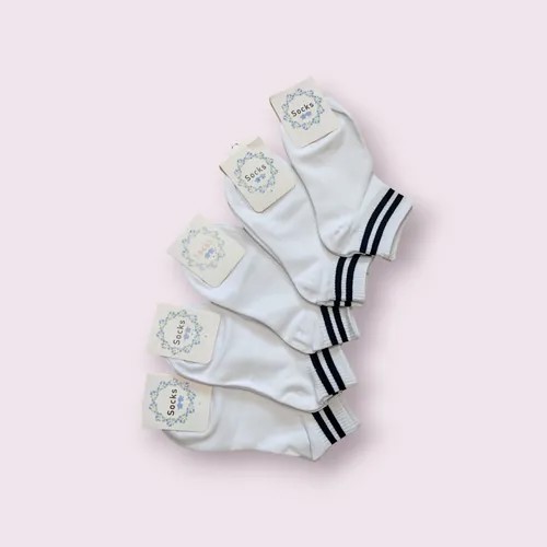 Женские носки  укороченные, на Новый год, 5 пар, размер 35/38, белый