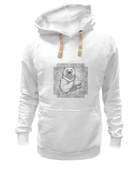 Худи Printio Polar bear белое 2XL