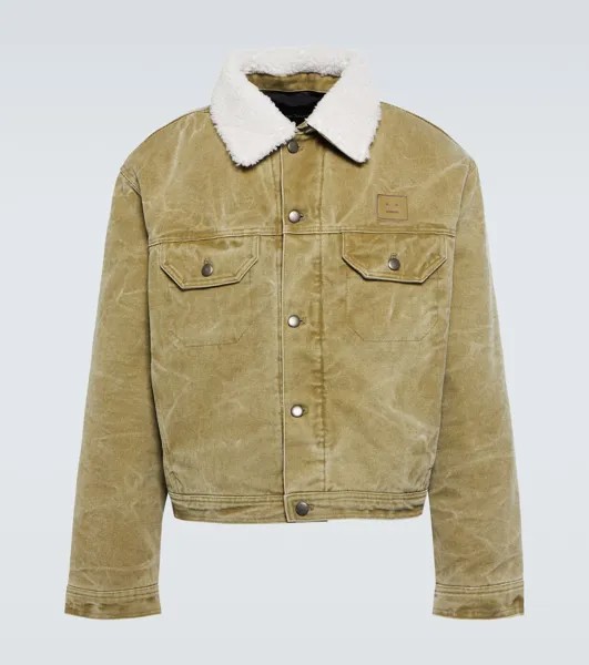 Бомбер с отделкой из искусственной овчины Acne Studios, зеленый