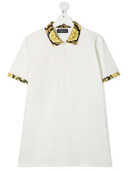Versace Kids рубашка поло с узором Barocco