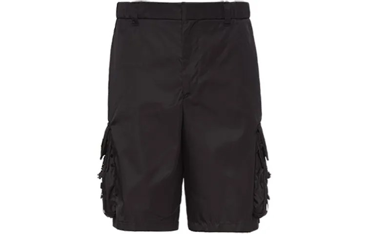 Шорты-карго из нейлона Prada, черные, цвет Black