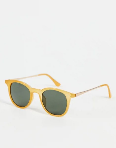 Круглые солнцезащитные очки в стиле унисекс в желтой оправе AJ Morgan-Желтый