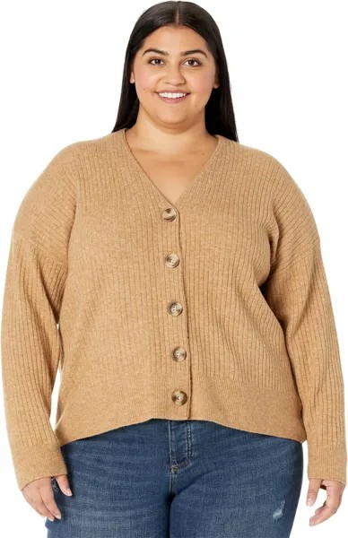 Свитер Plus Cameron Ribbed Cardigan Sweater in Coziest Yarn Madewell, цвет Heather Toffee