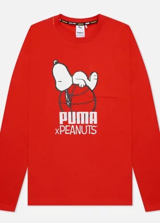 Мужской лонгслив Puma x Peanuts LS Archive Logo, цвет красный, размер L