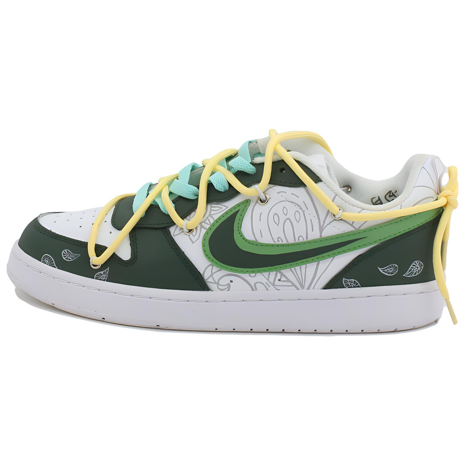Кроссовки Nike Court Borough Skateboarding Shoes Women's Low-top Green, зеленый