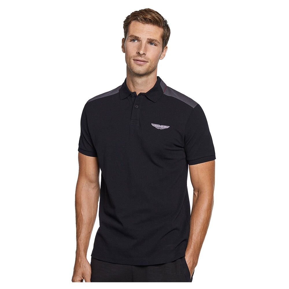 Поло с коротким рукавом Hackett Aston Martin Col Block, черный