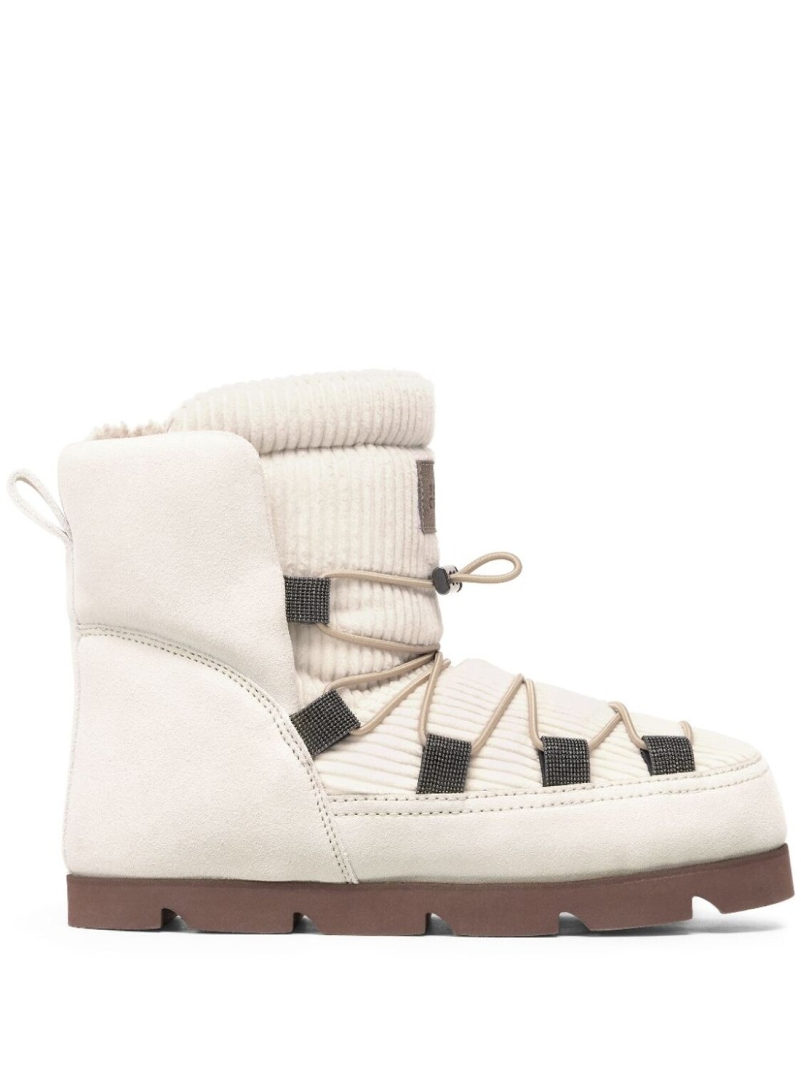 Ботинки с декором Monili Brunello Cucinelli, белый