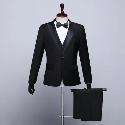 2019 классические черные, темно-синие, белые свадебные костюмы для жениха для мужчин, новейшее пальто, брюки, дизайнерские смокинги для вечери...