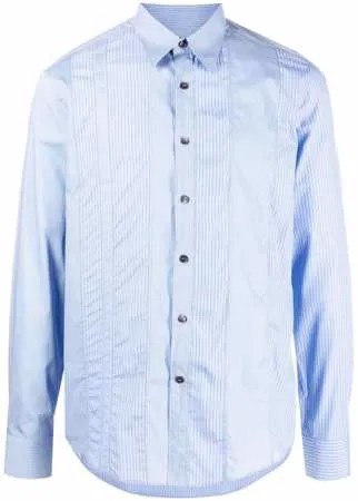Salvatore Ferragamo рубашка в тонкую полоску с оборками