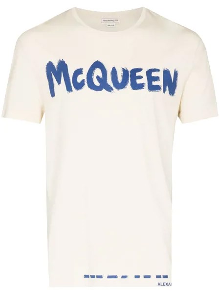 Alexander McQueen футболка с принтом граффити