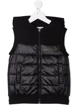 Moschino Kids жилет с капюшоном и логотипом
