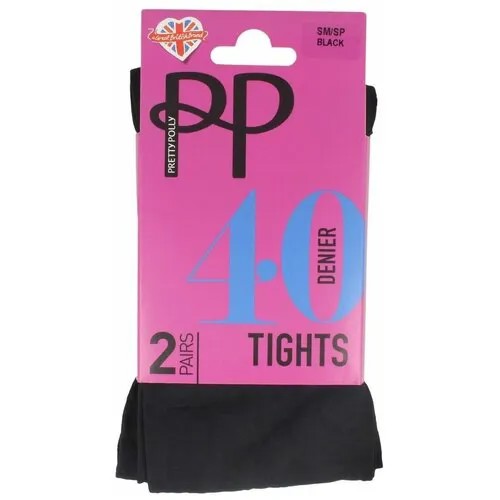 Колготки Pretty Polly Nylons Gloss, 40 den, 2 шт., размер M-L, черный