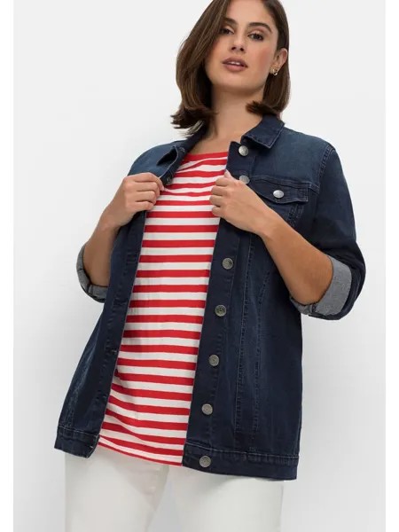 Джинсовая куртка sheego, цвет dark blue denim