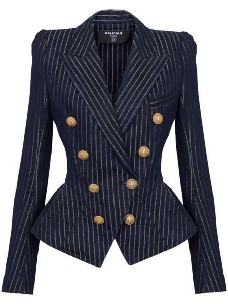 Balmain приталенная джинсовая куртка, синий
