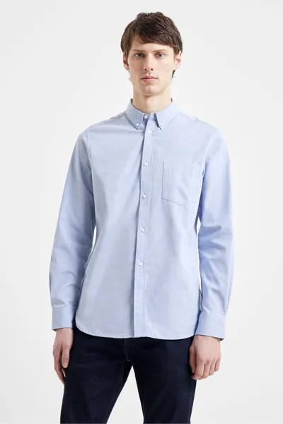 Синяя оксфордская рубашка с длинными рукавами French Connection, синий