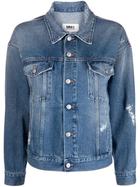 MM6 Maison Margiela джинсовая куртка с эффектом потертости, синий