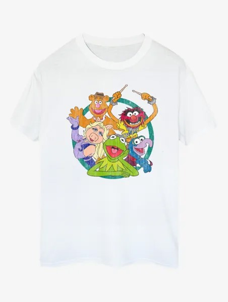 Белая футболка с принтом для взрослых NW2 Muppets Group Circle для взрослых George., белый