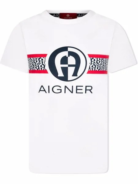 Aigner Kids футболка с монограммой