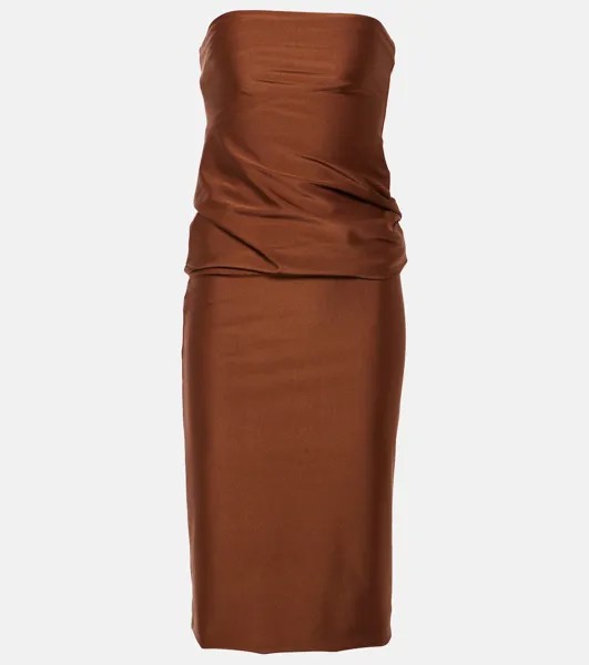 Платье миди Bilma без бретелек из джерси Sportmax, коричневый