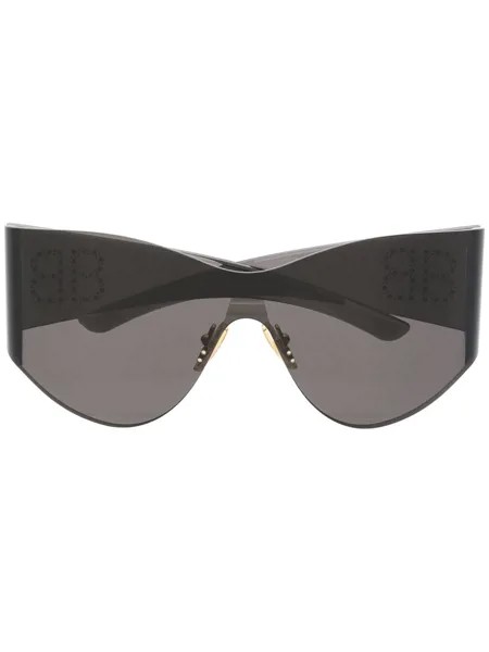 Balenciaga Eyewear солнцезащитные очки-маска в массивной оправе с логотипом BB