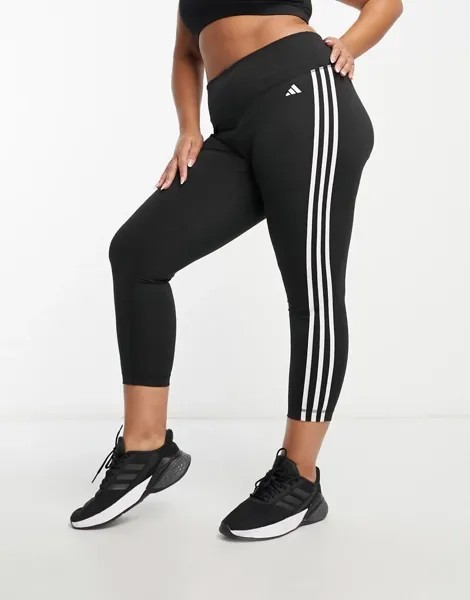 Черные леггинсы с 3 полосками adidas Training Plus Train Essentials adidas performance
