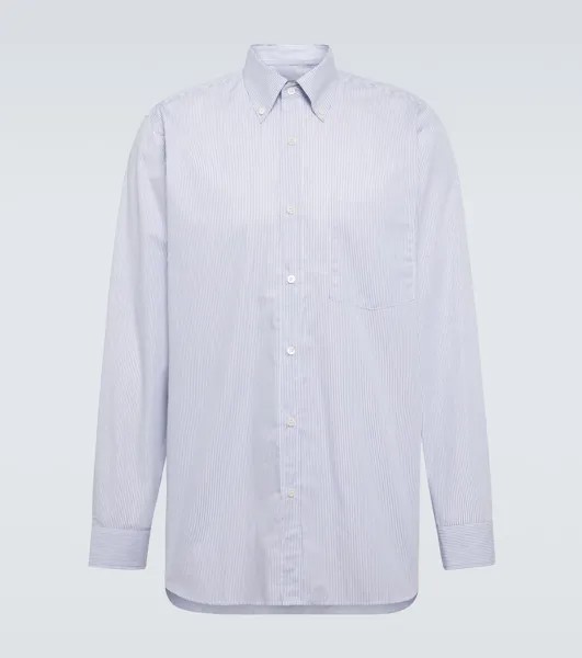 Рубашка Оксфорд из хлопкового поплина в полоску Dries Van Noten, белый