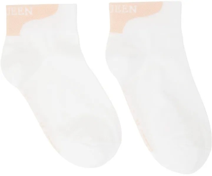 Розово-белые мини-носки с логотипом Alexander McQueen