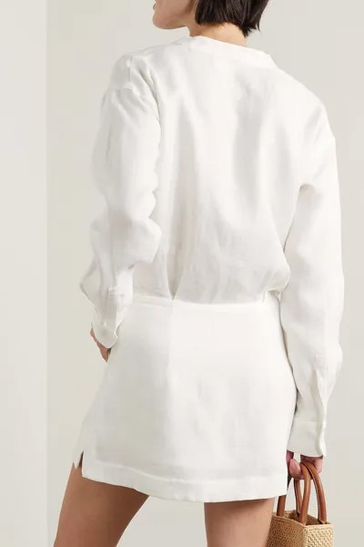 BONDI BORN + NET SUSTAIN Мини-платье Menton из органического льна, белый
