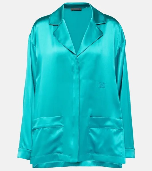 Шелковая пижамная рубашка Elegante Vasaio Max Mara, синий