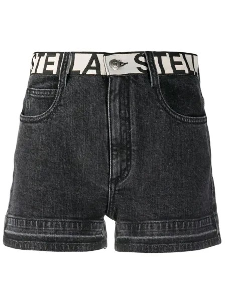 Stella McCartney джинсовые шорты с контрастным поясом и логотипом
