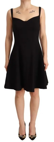 Платье DOLCE - GABBANA, черное шерстяное эластичное платье-клеш IT40/US6/S Рекомендуемая розничная цена 3000 долларов США